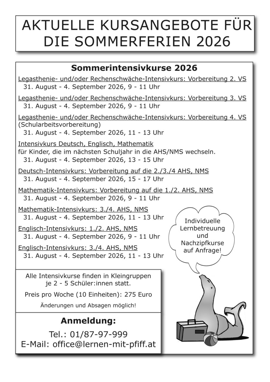 Intensivkurs Lernen mit Pfiff